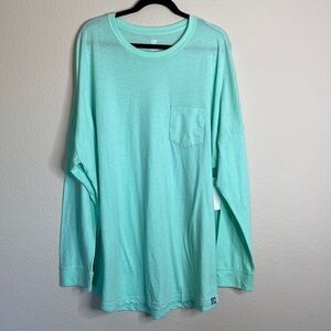 Marley Lilly oversized turquoise long sleeve top 2XL-3XL